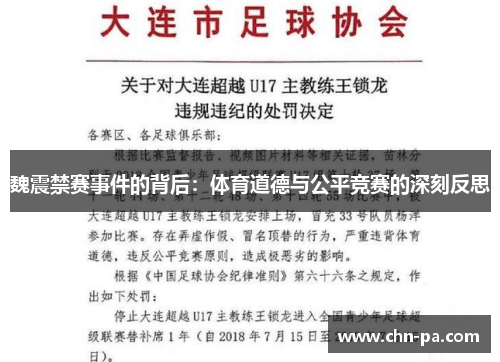 魏震禁赛事件的背后:体育道德与公平竞赛的深刻反思