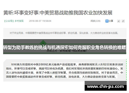 转型为助手教练的挑战与机遇探索如何克服职业角色转换的难题